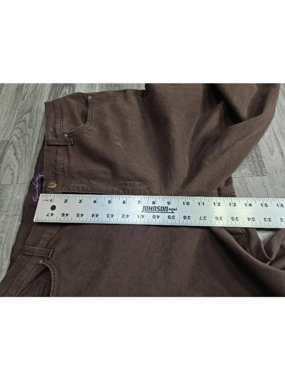 Gloria Vanderbilt Amanda Tapered Jeans‎ Womens 16 Brown High Rise Stretch Denim